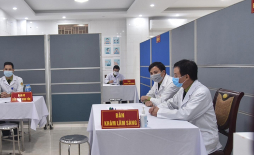 Khu vực khám lâm sàng cho các tình nguyện viên tiêm thử nghiệm vaccine Nanocovax.